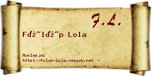 Fülöp Lola névjegykártya